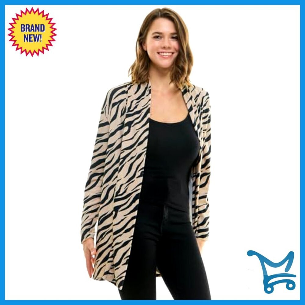 Lightweight Open Front Cardigan with Pockets, Formal Kimono Duster Sweater - Picture 3 of 7